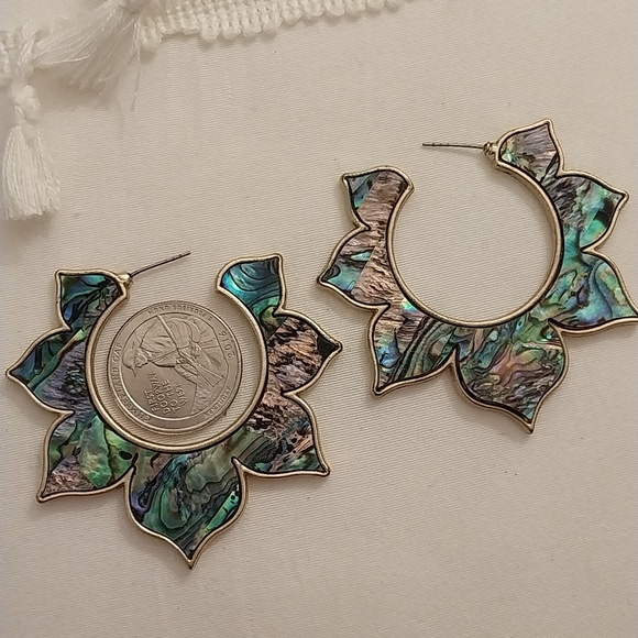 Abalone Shell Earrings - Picture 3 of 4